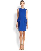 Shoshanna Stretch Knit Peplum Dress - Lyst