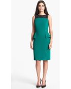 Tahari Embellished Peplum Sheath Dress - Lyst