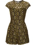 Topshop Lace Sweetheart Playsuit - Lyst