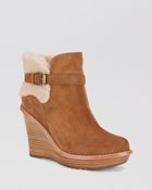 Ugg Platform Wedge Booties Anais - Lyst