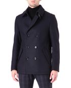 Hugo Doublebreasted Peacoat - Lyst