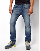 Asos Curve Skinny Snow Wash Jeans - Lyst