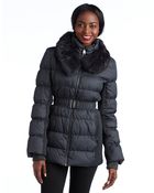Via Spiga Quilted Puffer Coat With Fur Collar - Lyst