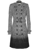 Burberry Herringbone Felt Trench Coat - Lyst
