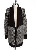 DKNY Chunky Zigzag Long Cardigan - Lyst