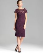 Ml Monique Lhuillier Lace Dress Cap Sleeve - Lyst