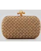 Bottega Veneta Brass Knot Minaudiere Clutch Gold - Lyst