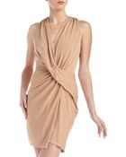 Haute Hippie Crisscross Ruched Jersey Dress - Lyst