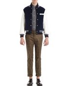Thom Grey Leather Sleeve Letterman Corduroy Jacket - Lyst