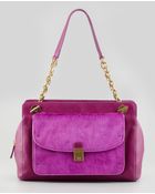 Tory Burch Priscilla Calf Hair Shoulder Bag Fuchsia - Lyst
