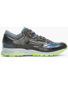 Lanvin Black Leather Iridescent_trimmed Trainers - Lyst