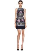 Matthew Williamson Floral Folk Weave Mini Cocktail Dress - Lyst