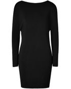 Vionnet Boat Slick Sweater Dress In Black - Lyst