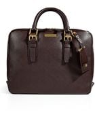Michael Kors Leather Briefcase in Brown - Lyst