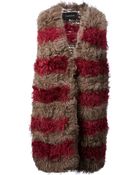 Thakoon Striped Fur Gilet - Lyst