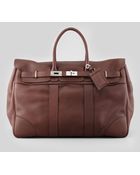 Brunello Cucinelli Oiled Leather Country Bag - Lyst