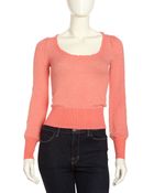 Free People Dot Longsleeve Sweater Coral Combo - Lyst
