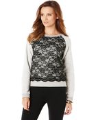 C&c California Mixed Media Sweatshirt - Lyst