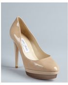 Jimmy Choo Nude Patent Leather 'Talent' Platform Pumps - Lyst