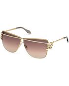 Roberto Cavalli Square Goldtone Sunglasses - Lyst