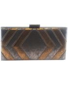 Sondra Roberts Chevron Metallic Box Clutch - Lyst