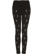 Topshop Moto Embroidered Jamie Jeans - Lyst