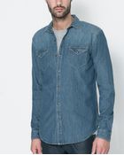 Zara Denim Shirt - Lyst