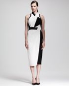 Helmut Lang Twotone Twistneck Drape Dress - Lyst