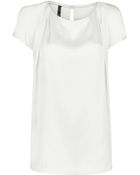 Mango Pleated Satin Finish Blouse - Lyst