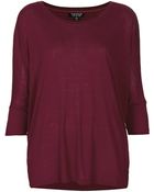 Topshop Elbow Sleeve Oversized Tee - Lyst