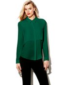 Vince Camuto Double Layer Button Blouse - Lyst