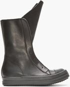 Rick Owens Black Leather Basket Boots - Lyst