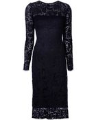 Adam Lippes Lace Floral Dress - Lyst