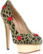 Charlotte Olympia Suede Platform Pump - Lyst