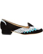 Holly Fowler Handpainted Velvet Dress Slippers - Lyst
