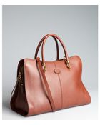 Tod's Brown Leather Saddle Convertible Top Handle Bag - Lyst