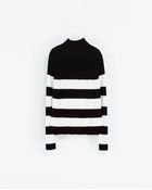 Zara Pearl Knit Striped Sweater - Lyst