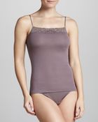 Hanro Womens Moments Lacetrim Camisole Nougat - Lyst