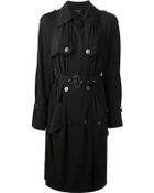 Jean Paul Gaultier Belted Ruffled Trench Coat - Lyst