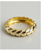 Kenneth Jay Lane Gold And Striped Snap Bangle - Lyst