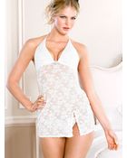 Victoria's Secret Lace Halter Babydoll - Lyst