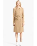 Burberry Prorsum Belted Double Breasted Twill Coat - Lyst