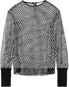 Dion Lee Leather Trimmed Mesh Sweater - Lyst