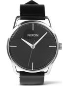 Nixon Mellor Black Leather Strap Watch - Lyst