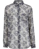 Mango Paisley Print Flowy Shirt - Lyst
