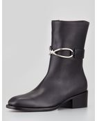 Balenciaga Midcalf Leather Boot Black - Lyst