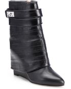 Givenchy Eel Skin Leather Sharklock Wedge Boots - Lyst