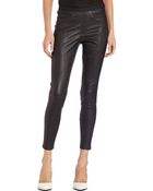 Helmut Lang Seamed, Cropped Leather Leggings - Lyst