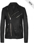 AllSaints Clash Leather Biker Jacket - Lyst