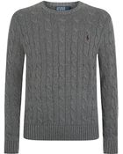 Polo Ralph Lauren Crew Neck Cable Knit Sweater - Lyst